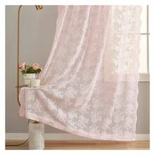 Pink Lace Curtains 108 Inches Long 2 PanelsCute Floral Sheer Curtains For Sliding Door Backdrops Romantic PricessGirl Room Decor Light Filtering 52 X 108 Inch Ilight Pink - Multicolor 618 - View 4