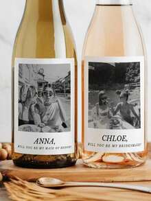 Customized Vinyl Wine Bottle Labels, Champagne Labels With Photo Stickers, Personalized Engagement Wine Labels, Self-Adhesive Wine Bottle Labels, Housewarming Gifts, Wine Bottle Labels, Housewarming Party Creativity, Gifts And Favors, Customizable Wedding Engagement Wine Bottle Labels (With Personalized Names And Dates) - Multicolor - View 5