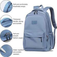 Mochila Unisex para Laptop 15.6 Pulgadas, Impermeable con Estuche para Laptop, Multifuncional para Trabajo y Viajes Cortos - Azul - Ver 4