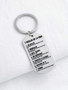 刻有“人生七法则”的不锈钢钥匙扣，励志钥匙圈，自我提升和每日提醒的贴心礼物 - 彩色 - 查看 7