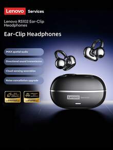 Lenovo RS102 Elegant Open-Ear Bluetooth Headphones, Directional Sound, Surround Sound, High-Quality Audio, Long Battery Life, Suitable For Running, Sports, Calls, Noise Cancellation, Comfortable Fit, Compatible With Smartphones And Computers - màu đen - Xem 1