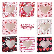 Heart Candy Gift Box With Window Valentines Day Chocolate Cookie Packaging Paper Boxes Wedding Birthday Party Supplies - Multicolor - View 11