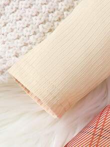 idolCat Baby Girls' Cute Big Bow Long Sleeve Gingham Romper Dress And Headband For Daily Play In Fall Outdoor - Rust Brown - View 8