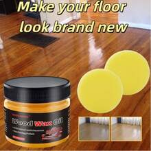 天然抛光蜡 | 抛光并滋养木质和皮革家具。适用于木质家具、皮革和汽车座椅。| 快速恢复原色。| 80克木蜡（含两块海绵） - 80g*1+海綿*2 - 查看 6
