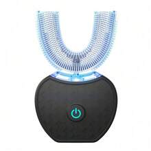 Cepillo de dientes eléctrico recargable con función ultrasónica de barrido y rotación, set para parejas, cepillo de dientes con raspador, dispositivo inteligente para blanquear los dientes. - Negro - Ver 3