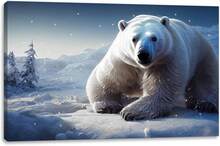 2025 Christmas Canvas Wall Art Print 12" X 16" With Timer | LED Lighted Design - Polar Bear Winter - View 6