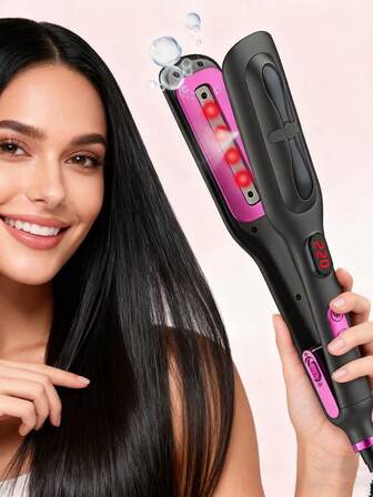 PinkSings Steam Hair Straightener, Professional Titanium Ceramic Straightening Iron, Suitable For Both Dry And Wet Hair, For All Hair Types, 5x More Moisturizing Than Traditional Straighteners, Quick Heating For Coarse Hair, 100-240V Perfect Gift For Travel, Holidays