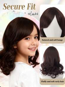 儿童假发和发片 - 黑色直发假发、儿童刘海、合成波波头假发、角色扮演、日常佩戴 - 黑色 - 查看 5