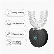 Cepillo de dientes eléctrico recargable con función ultrasónica de barrido y rotación, set para parejas, cepillo de dientes con raspador, dispositivo inteligente para blanquear los dientes. - Negro - Ver 4