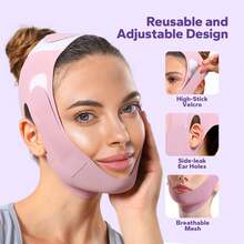 Chinstrap For Sleeping, V-Line Lifting Chinstrap, V-Line Mask, Reusable Face Strap, Chin Up Patch, V-Shaped Belt, Shaped Face Mask For Sagging - Màu tím - Xem 4