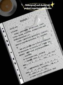 20 pezzi Buste trasparenti spesse formato A4, fogli protettivi per documenti impermeabili con 11 fori