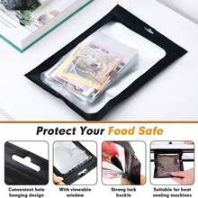 500 Piezas de bolsas de joyería anticorrosión, bolsas de cremallera transparentes para joyería, organizador de joyería pequeño, bolsas de almacenamiento para anillos y aretes, bolsas de embalaje de joyería resellables, con láser, de Mylar con cierre plano y frontal transparente, para guardar alimentos, dulces, labiales, cuentas, embalaje y exhibición de joyería, manualidades, decoración de uñas y pestañas postizas, ideal para fiestas y Navidad ,Víspera de Todos los Santos,decoración del hogar, regalo de Navidad, regalo de Año Nuevo, regalo para hombres, regalo para mujeres - Negro - Ver 12