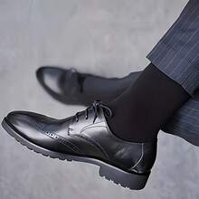 3/6/10/12 Pairs Men'S Classic Loose Business Socks - Breathable Comfort, Elastic Ribbed Cuff, Solid Black, US Sizes 9-11 (EU 43-46) For Work Meetings & Outdoor All-Season Wear, Professional Attire, Versatile Style, Comfortable Fit, Office Workers - Multicolor - View 7