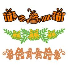 1件装礼物和叶子金属切割模具，新款模切模具，压花模板，适用于DIY手工剪贴簿用品，模板模具，相册装饰纸模切，用于卡片制作，DIY工艺装饰 - 銀色 - 查看 2