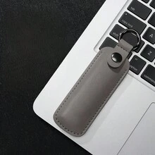 通用PU皮革U盘保护套，带金属按扣和圆形山形扣支架，便携式U盘收纳盒 - 彩色 - 查看 10