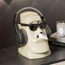 This Creative Moai Tissue Holder Is Suitable For Sunglasses, Headphones And Hats - Decorative Tissue Holder Storage Bags For Living Room, Bedroom And Office, Tissue Holder Racks, Storage Baskets, Bathroom Shelf - Multicolor - View 1