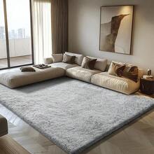 Festival Thanksgiving Christmas Decor Home Rug Living Room 8x10 Fluffy Area Rugs For Living Room,Shag Area Rug For Bedroom,Black Soft Fuzzy Rug Non-Shedding Indoor Plush Carpet For Kids Bedroom Nursery Home Decor - Grey - View 1