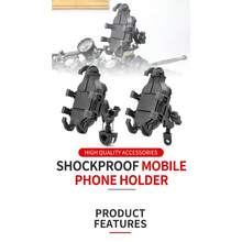 al por mayor, soporte para teléfono móvil impermeable y a prueba de golpes para motocicleta, soporte ajustable para teléfono móvil para bicicleta - Negro - Ver 6