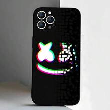 Funda de teléfono M-MarshmelloS compatible con  17,16,15,14,13,12,11,Pro,XS,Max,XR,Plus,E,SE4,Mini, funda negra suave, compatible con funda de  17, funda de  17 Pro, funda de  17 Pro Max - z1 - Ver 12