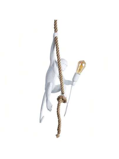 Alpinaluz Retro Edison E27 Resin Hang Lamp 'MAX' Wit Monkey Hemp Rope, Ideal Dining Room, Living Room Bar view 9