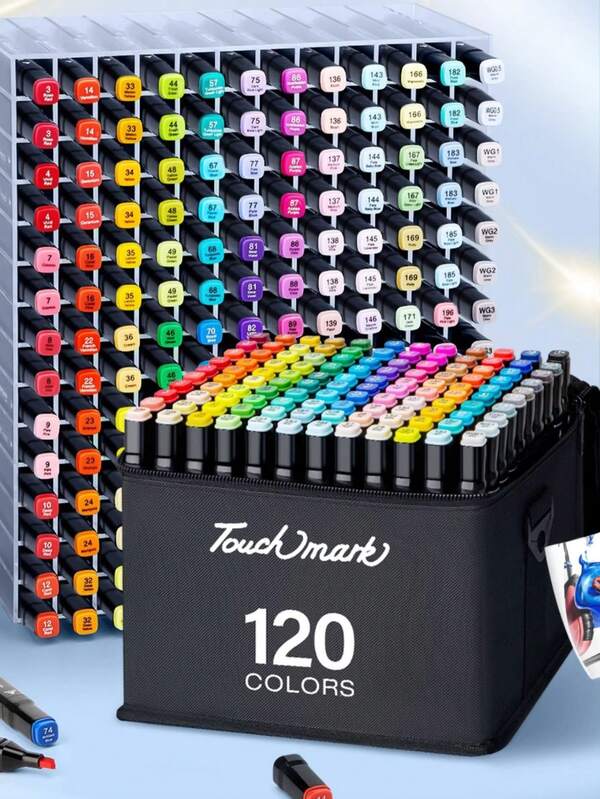 120 Colores Marcadores Acrílicos de Doble Punta, Juego de Marcadores, Duraderos, Resistentes a la Decoloración, Perfectos para Pintura de Artista, Ilustraciones, Arte Artesanal, Temporada Escolar de Regreso a Clases para Libros de Colorear y Otros Proyectos DIY, Adecuados para Papel, Tela, Madera, Rocas, Plástico, Vidrio, Cerámica, Calabazas, etc., Marcadores de Pintura Acrílica para Estudiantes y Adultos, Regalos de Acción de Gracias, Halloween, Navidad