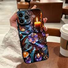 Una funda para teléfono que muestra un diseño geométrico misterioso con dados de cristal y símbolos místicos, compatible con iPhone 16, 15, 14, 13, 12 y 11 Pro Plus Promax.Hecho de material TPU, proporcionando protección de burbujas.Esto lo convierte en un excelente regalo para familiares, amigos, niños, compañeros para cumpleaños, Año Nuevo, festivales y el Día de San Valentín. - Colores mixtos - Ver 2
