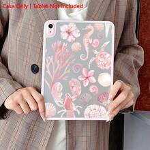 A Protective Tablet Case With Pink - Toned Marine Element Patterns. It Has An Overall Fresh And Dreamy Style, And Is Very Suitable For Enthusiasts Who Love Marine Elements And Pursue A Romantic And Fresh Style, Compatible With IPad Pro (M5)/Ipad Air (M3)/ IPad 11"(A16)10.9/10.2/ Air 5th Gen/Pro11/10th/9.7/Air 2/IPad (7th Gen) - Multicolor - View 1