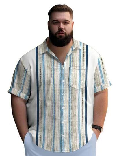 Camisa con botones de estilo tropical y bolsillo en el pecho, tela ligera y sin estiramiento adecuada para uso casual en vacaciones en la playa - Fiesta hawaiana - Fácil cuidado de verano, Ropa de playa para fiestas temáticas hawaianas, Tela estampada tropical transpirable para vacaciones, Manga corta, Construcción duradera, Esencial del guardarropa de vacaciones, Estilo de vacaciones, Material transpirable, Entusiasta de la ropa de vacaciones, Camisa de vacaciones tropicales