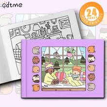 1本可爱动物绘画书：儿童涂色活动；创意涂鸦艺术，以可爱动物为主题，易于涂色，24页单面手绘，通过涂色获得乐趣和成就感，是送给朋友、家人或爱人的贴心礼物，适合节日、生日或任何特殊场合，也适合返校季和学习用品。 - 彩色 - 查看 2