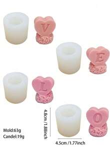3D Heart Silicone Mold, Rose Flower Mold, Valentine's Day Silicone Rose Candle Mold, Resin Casting Mold, Resin Making Mold, Silicone Candle Soap Mold, Candle Making Mold, Home Decor Tool - Multicolor - View 5