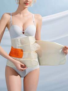 Lightweight Postpartum Belly Band, Abdominal Binder For C-Section & Vaginal Delivery, Compression Shapewear For Summer - Champagne - View 2