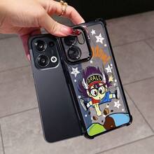 Funda de Teléfono de Moda Robot Chica Morada con Grandes Gafas Redondas, Adecuada para OPPO Reno 14, 14F, 13F, 12F, 11F, 13, 12, 11, F Pro 4G/5G. Funda trasera transparente con marco electrochapado anti-caída - Diseño único de alta moda, actualización de accesorios móviles, funda de teléfono transparente, carcasa con marco electrochapado, carcasa con patrón único, entusiasta del anime - Mezcla de colores - Ver 8