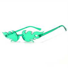 1pc Flame Shape Cool  Glasses Street Photography Fashion Wear Glasses - 黑灰 - 查看 4