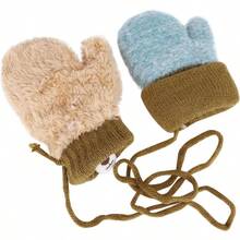 Mittens Warm Mitts  Full Finger Gloves Magic Snow Mittens on String - Azulmarino - Ver 6