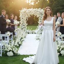 European Style Waterfall Bridal Bouquet With Calla Lily & Pearl Chain Elegant Handheld Flower Arrangement For Wedding, Bridal Photography & Wedding Decor - Hoa loa kèn trắng - Xem 5