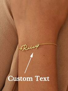 Pulsera personalizada con nombre, joyería cristiana de acero inoxidable, color plateado, pulsera con nombre en letra inglesa personalizable, unisex, regalo de , amuleto, joyería de Jesús - Dorado - Ver 8