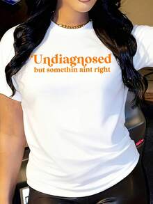 Undiagnosed But Something Ain't Right Hoodie, Meme Shirt, Funny T-Shirts, Fashional Sweatshirts, Funny Birthday Gift, Women Humorous Crewneck - 白色 - 查看 1