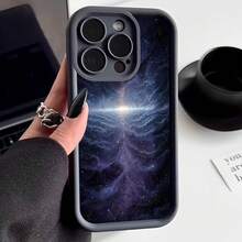 Cubierta de telefono con diseño de galaxia azul y negro para iPhone 14 Pro Max funda protectora con estampado espacial para uso diario y viajes - Blanco - Ver 3