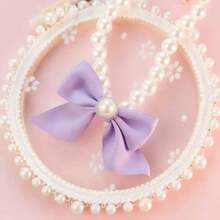 1pc Pet Cat Pearl Necklace, Cute Pearl Bow Tie Collar, Suitable For Small/Medium Dogs And Cats, Pet Christmas Decorative Necklace - Multicolor - View 4