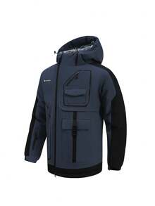 2 pezzi Set abbigliamento sportivo e all'aperto per uomo stile boyfriend, tuta da sci professionale stile boyfriend per sport e intrattenimento, giacca e pantaloni da sci, completo da sci invernale HX398-1 - Grigio Scuro - Visualizzare 3