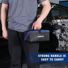WORKPRO Tool Bag, 10inch Wide Mouth Utility Tool Bag With Zipper, Heavy Duty Tool Storage Bag, Multipurpose Tool Case Small Tool Bag For Organizer{Inchcolorinch:InchBlackinch} - 黑色 - 查看 7