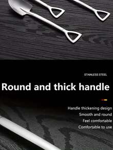 1/4pcs High Appearance Level Stainless Steel Spoon, Spade Spoon, Dessert Spoon, Fruit Spoon, Iced Tea Spoon, Coffee Mixing Spoon, Jam Spoon, Ice Cream Spoon, Salad Spoon, Dressing Spoon, Specialty Spoon, Kitchen Utensils, Hotel Utensils - Silver - View 7