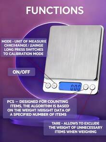 3000g/0.1g High Precision Multi-Function Compact Stainless Steel Digital Scale. This Mini Electronic Scale Features A Backlit LCD Display, Providing Professional Jewelry, Leather, And Computer Scale Functions, Suitable For Weighing Jewelry, Precious Metals, Gemstones, Powders, And Other Small Items. Batteries Not Included. [Special Offer] - Multicolor - View 5