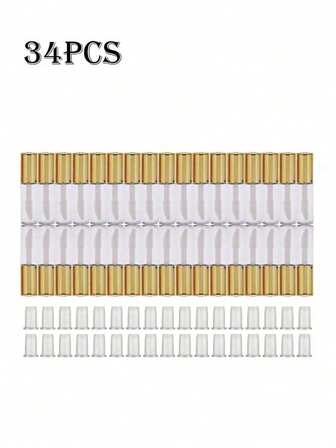 34支1.2毫升DIY金色唇彩管，可填充唇釉容器，价格实惠，适合作为圣诞礼物、化妆品、化妆工具、便宜货、礼品、女士礼品、圣诞礼物