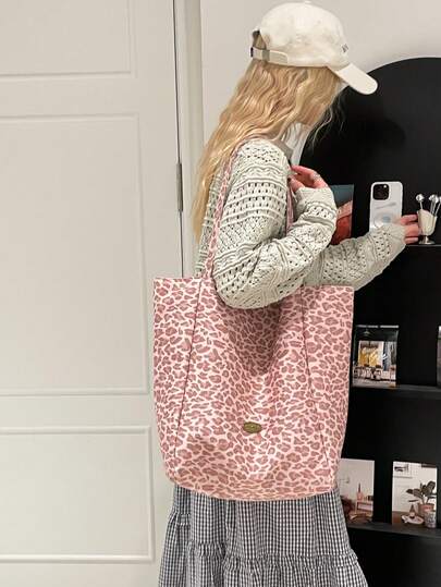 2025 Borsa a tracolla in tela con coulisse e grande capacità, borsa a tracolla in nylon con stampa di caratteri giapponesi per pendolarismo