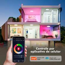 1 Piece RGB Bluetooth Ceiling Light, Dimmable With Remote Control, Smartphone App Control, Alexa Compatible, Ultra-Thin RGB Ceiling Lamp With Color Changing, 24W, Also Provides Daily Color Temperature, White/Neutral/Warm Light, Adjustable Brightness, Suitable For Living Room, Bedroom, Bathroom, Kitchen, Children's Room - White - View 5