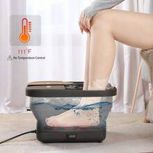 Foot Soak TubBeinilai Baño De Pies Plegable Con Calor Burbujas Rodillos De Masaje Baño De Pies Con Aceite De Árbol De Té Y Sal De Epsom Lima De Pies Para Pedicura Luz Roja Piedra Pómez Extraíble Spa Para PiFoot Soak Tub - Kit de Spa para pies 3 en 1 - Ver 5
