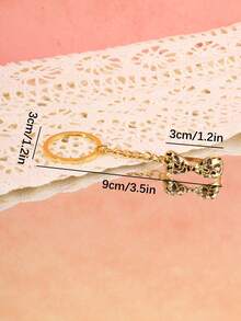 1pc Leopard Print Lighter Case - Bra Shaped Metal Keychain Holder, Fits BIC, J6 Model Lighters - Multicolor - View 2