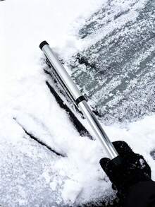 1个可伸缩汽车雪铲：冬季除冰除雪工具，扫地刮雪，轻松清除积雪，确保驾驶员视野清晰，可伸缩设计，便携不占空间，清洁工具，扫帚 - 彩色 - 查看 4