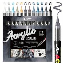 Bộ bút dạ acrylic chuyên nghiệp Flysea New Colorful Series 12 chiếc/hộp, màu sắc sống động, hệ thống mực chảy mượt mà mới, 12 màu/bộ, nhiều sự kết hợp màu sắc khác nhau, sản phẩm mới ra mắt, chất lượng tốt hơn, trải nghiệm viết mượt mà hơn, được thiết kế dành cho các nghệ sĩ chuyên nghiệp. - Nhiều màu - Xem 20